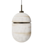 Sedona Oval Pendant - Aged Brass / Alabaster