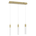 Glacier Linear Multi Light Pendant - Brushed Brass / Snow Acrylic