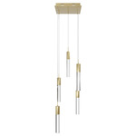 Glacier 5LT Multi Light Pendant - Brushed Brass / Clear Crystal