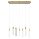Glacier Linear Multi Light Pendant - Brushed Brass / Snow Acrylic