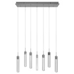 Glacier Linear Multi Light Pendant - Polished Chrome / Snow Acrylic