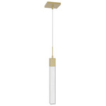 Glacier Pendant - Brushed Brass / Snow Acrylic