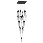 Glacier Square Multi Light Pendant - Black / Snow Acrylic