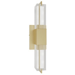 Glacier Rectangular Wall Sconce - Brushed Brass / Snow Acrylic
