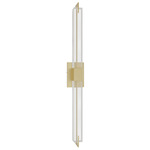Glacier Rectangular Wall Sconce - Brushed Brass / Snow Acrylic