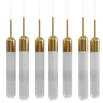Tribeca Linear Multi Light Pendant - Aged Brass / Champagne