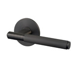 Lever Passage Door Handle Set - Linear Pattern - Smoked Bronze