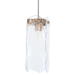 Angela Pendant - Satin Brass / White
