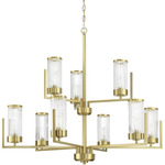 Whittley Chandelier - Satin Brass / Clear