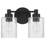Lyndsey Bathroom Vanity Light - Flat Black / Clear
