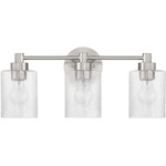 Lyndsey Bathroom Vanity Light - Brushed Polished Nickel / Clear
