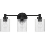 Lyndsey Bathroom Vanity Light - Flat Black / Clear