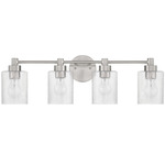 Lyndsey Bathroom Vanity Light - Brushed Polished Nickel / Clear