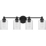 Lyndsey Bathroom Vanity Light - Flat Black / Clear