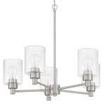 Lyndsey Chandelier - Brushed Polished Nickel / Clear