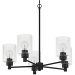 Lyndsey Chandelier - Flat Black / Clear