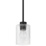 Lyndsey Pendant - Flat Black / Clear