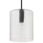 Lyndsey Pendant - Flat Black / Clear
