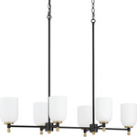 Council Island Light - Black / Satin Brass / White Frosted