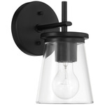 Connell Wall Sconce - Flat Black / Clear