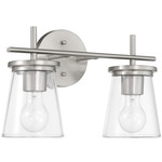 Connell Bathroom Vanity Light - Brushed Polished Nickel / Clear