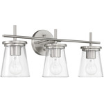 Connell Bathroom Vanity Light - Brushed Polished Nickel / Clear
