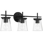 Connell Bathroom Vanity Light - Flat Black / Clear