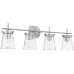 Connell Bathroom Vanity Light - Brushed Polished Nickel / Clear