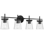 Connell Bathroom Vanity Light - Flat Black / Clear