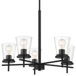Connell Chandelier - Flat Black / Clear