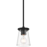 Connell Pendant - Flat Black / Clear