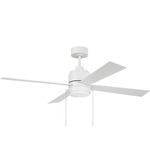 McCoy Outdoor Ceiling Fan with Light - White / White