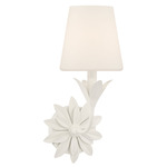 Broche Flower Wall Sconce - Matte White / White