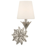 Broche Flower Wall Sconce - Antique Silver / White