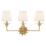 Broche Flower Bathroom Vanity Light - Antique Gold / White