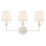 Broche Flower Bathroom Vanity Light - Matte White / White