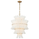 Abigail Chandelier - Aged Brass / White
