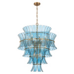 Abigail Chandelier - Aged Brass / Blue
