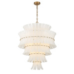 Abigail Chandelier - Aged Brass / White