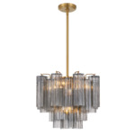 Addis Chandelier - Aged Brass / Smoke