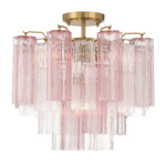 Addis Semi Flush Ceiling Light - Aged Brass / Spring