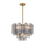 Addis Chandelier - Aged Brass / Smoke