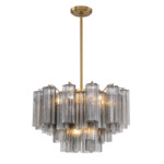 Addis Chandelier - Aged Brass / Smoke