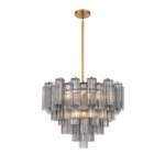 Addis Chandelier - Aged Brass / Smoke