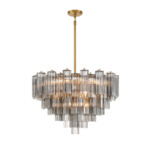 Addis Chandelier - Aged Brass / Smoke