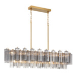 Addis Linear Chandelier - Aged Brass / Smoke