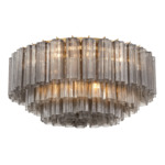 Addis Ceiling Flush Light - Aged Brass / Smoke