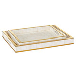 Casey Tray - Set of 2 - Brass / Mother of Pearl
