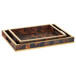 Casey Tray - Set of 2 - Brass / Pen Shell