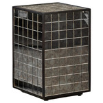 Mosaico Accent Table - Ebony / Antique Mirror
